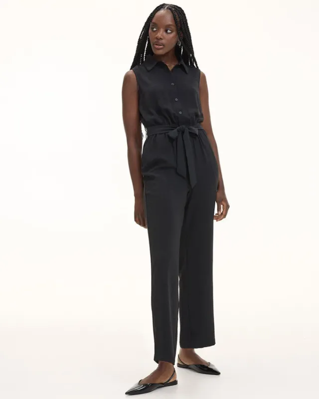 Straight-Leg Sleeveless Jumpsuit with Shirt Collar sold by Reitmans