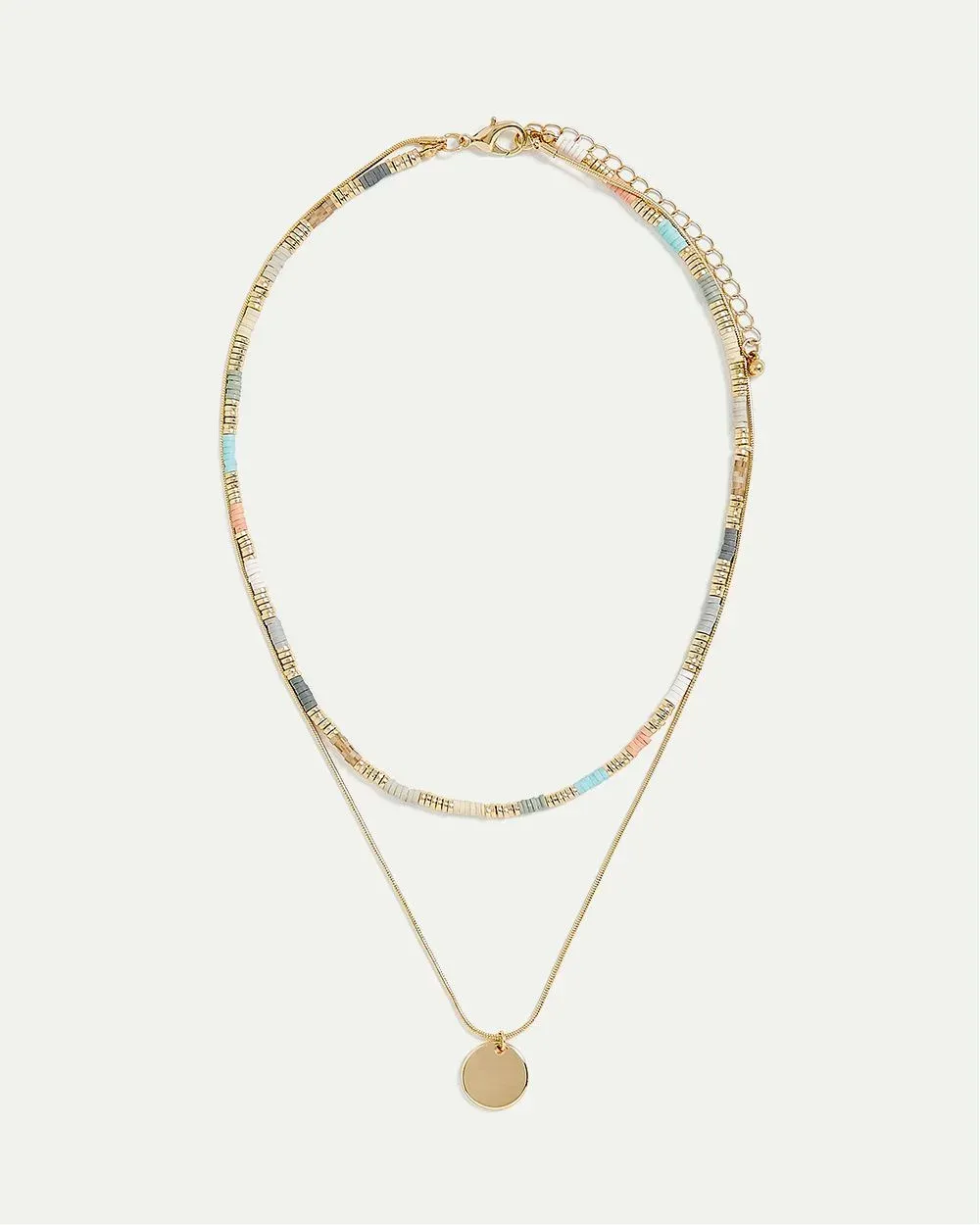 Double-Layer Necklace with Rubber Chips and Pendant sold by Reitmans product image thumbnail 3