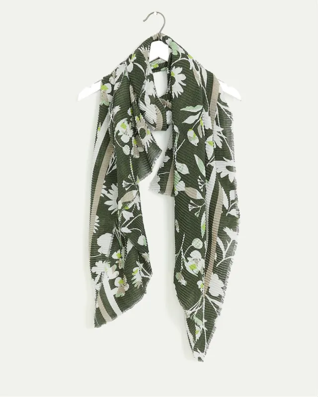 Pleated Scarf with Floral Pattern sold by Reitmans