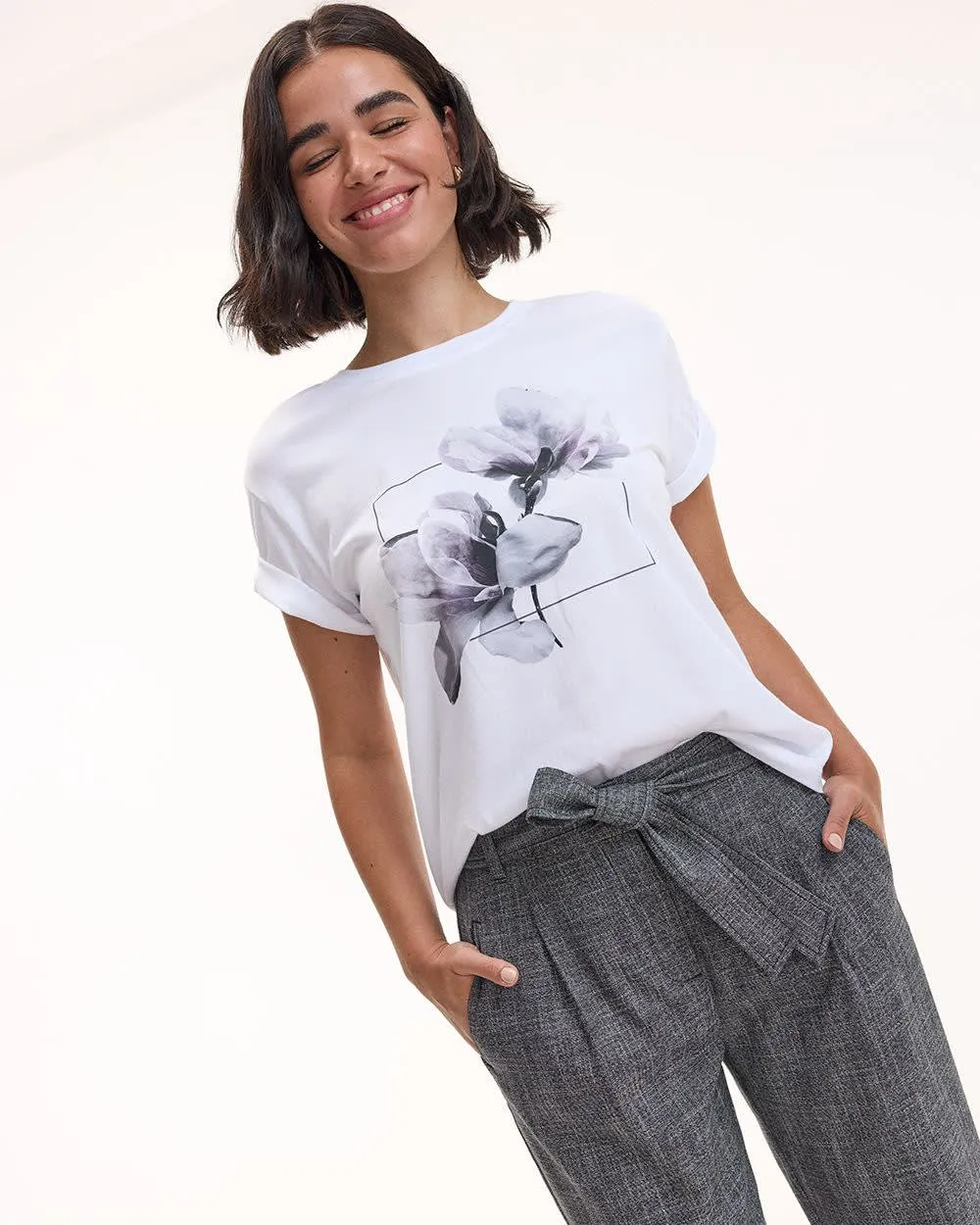 Short-Sleeve Crew-Neck Tee sold by Reitmans product image thumbnail 3