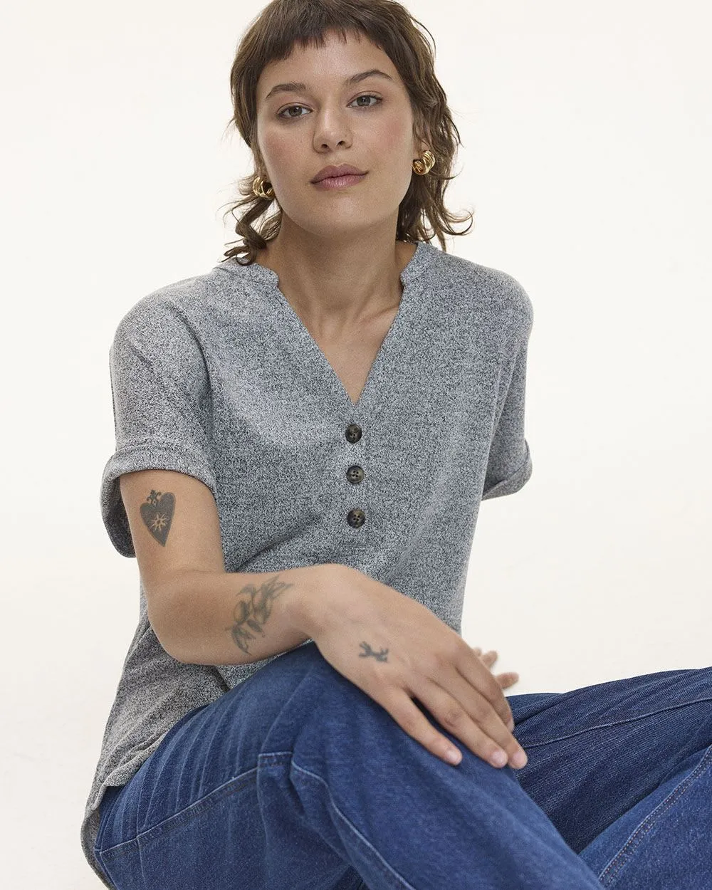 Extended-Sleeve Blouse with Split Neckline sold by Reitmans product image thumbnail 3