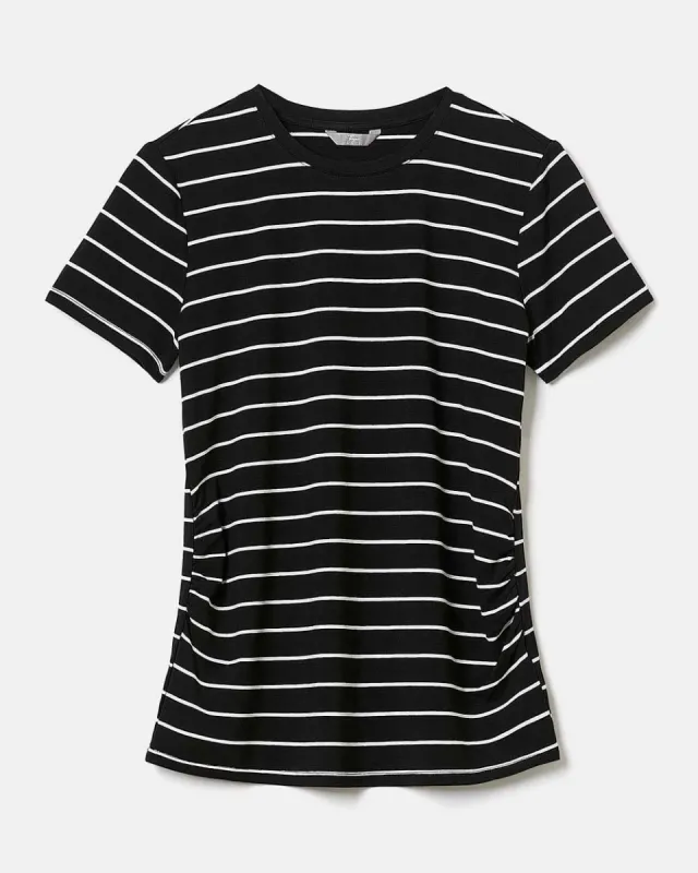 Striped Classic-Fit Short-Sleeve Tee - Thyme Maternity sold by Reitmans