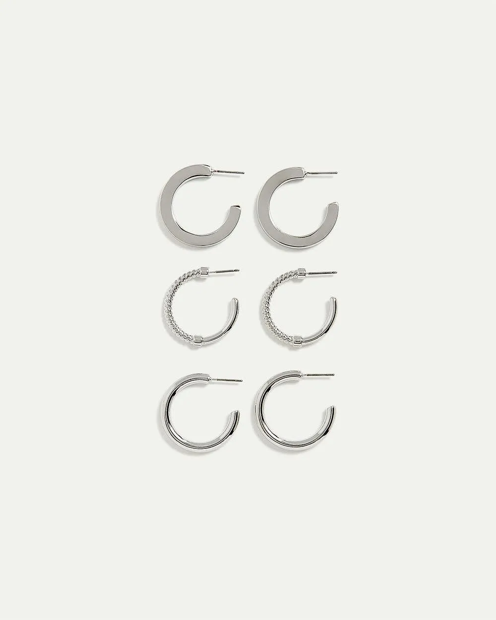 Thick Hoop Earrings, Set of 3 sold by Reitmans product image thumbnail 2