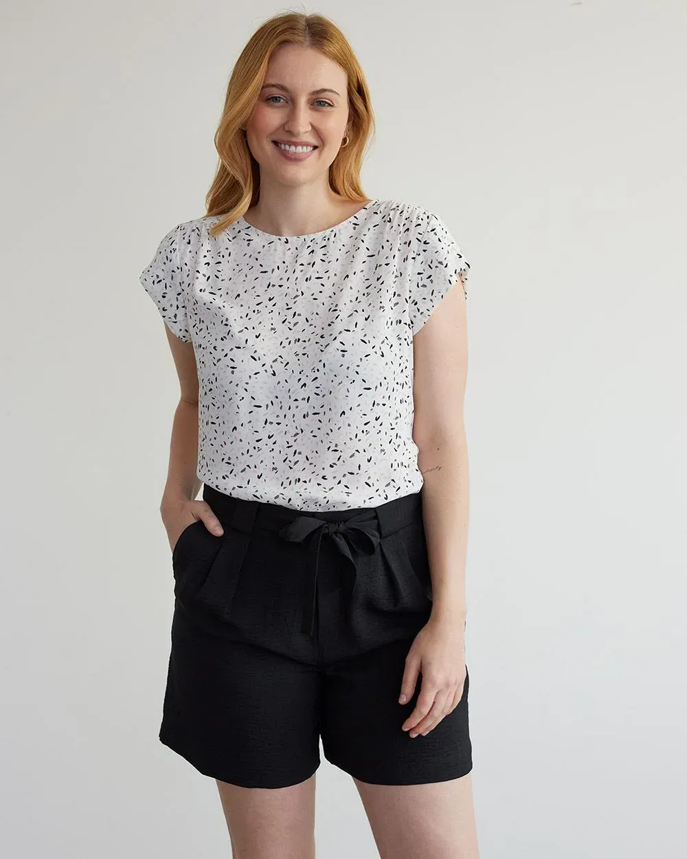 Cap-Sleeve Blouse with Crew Neckline, R Essentials sold by Reitmans product image thumbnail 4