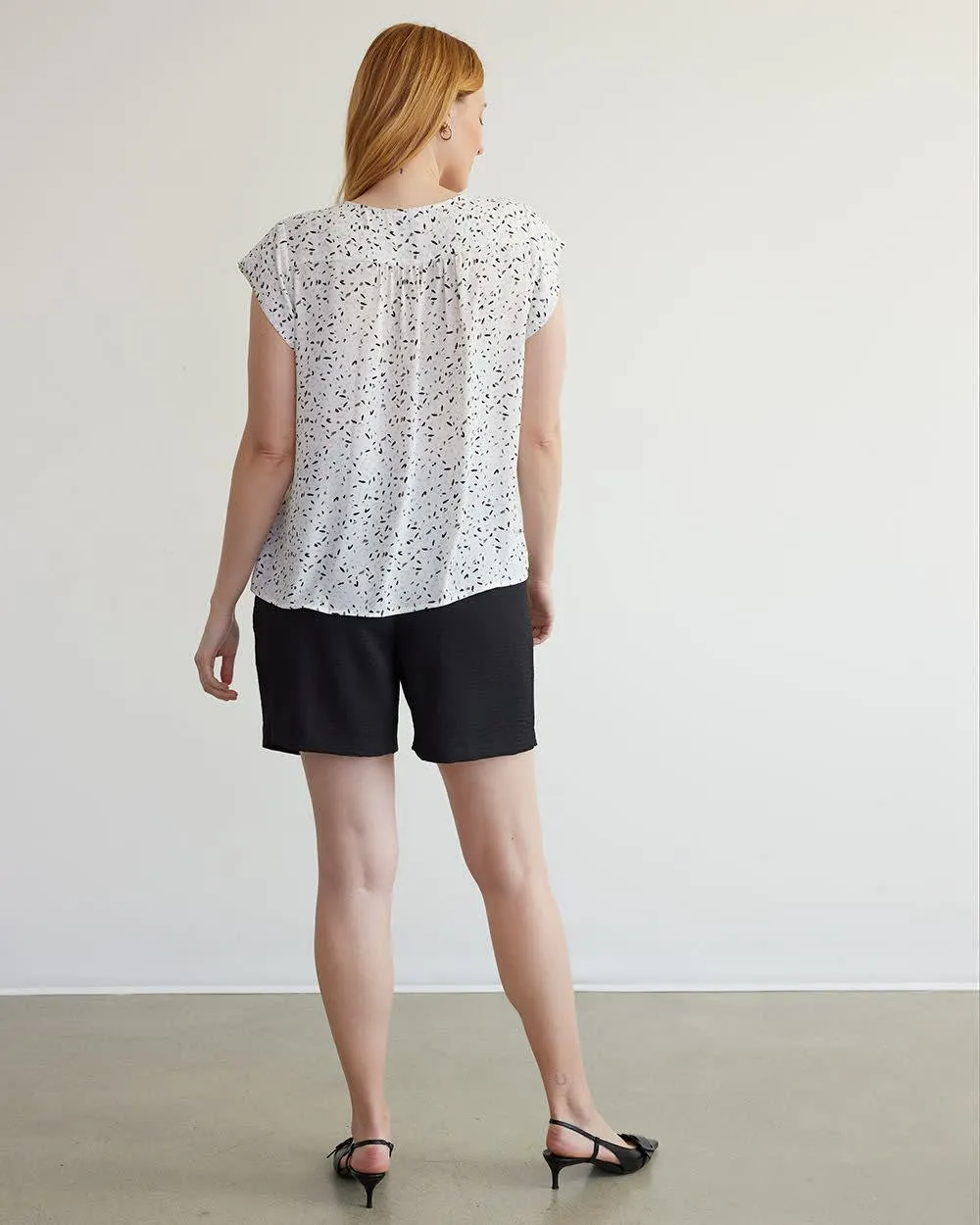 Cap-Sleeve Blouse with Crew Neckline, R Essentials sold by Reitmans product image thumbnail 2