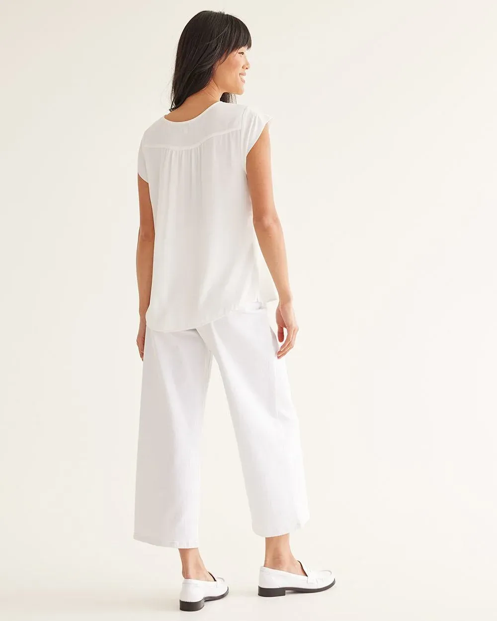 Cap-Sleeve Blouse with Crew Neckline, R Essentials sold by Reitmans product image thumbnail 5