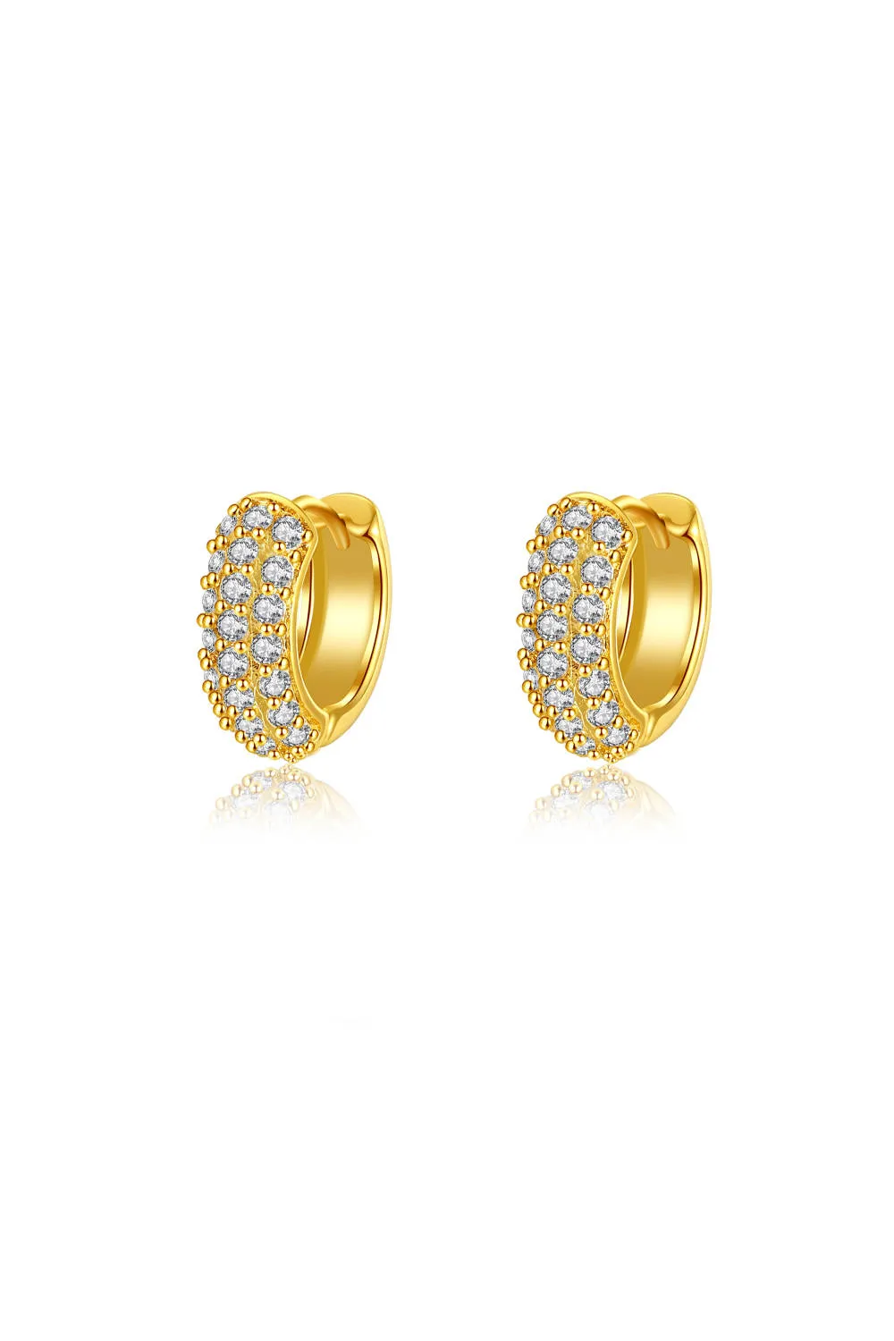 Classicharms-Simple Pavé Huggie Earrings sold by Reitmans