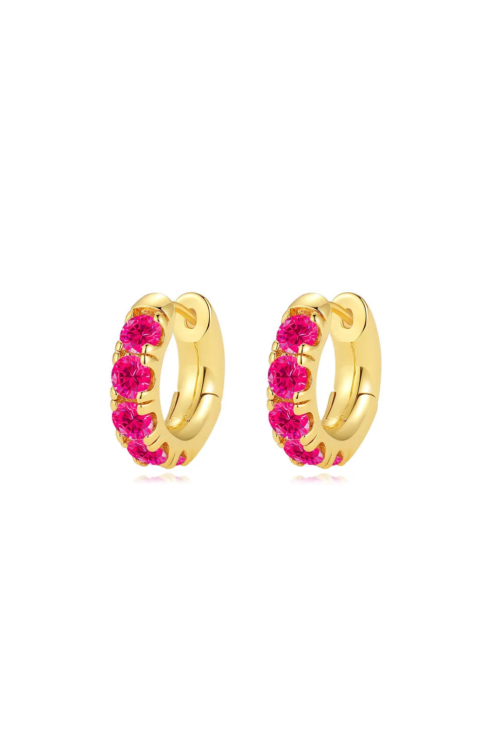 Classicharms-Daniela Gold Huggie Hoop Zirconia Earrings sold by Reitmans