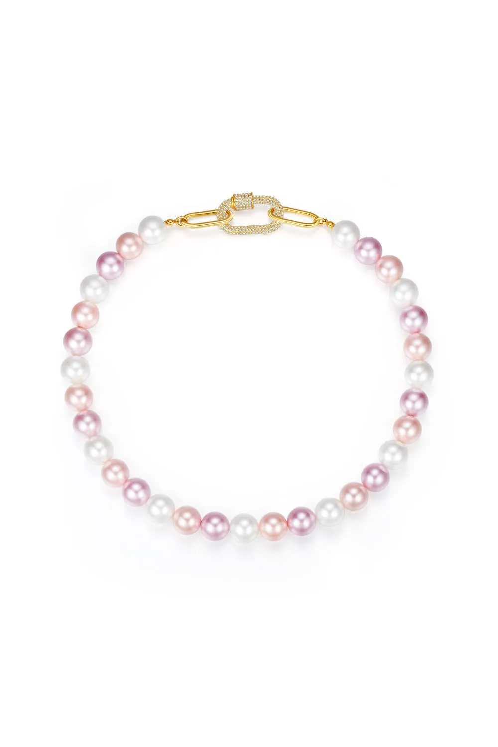 Classicharms-Shell Pearl Necklace With Gem-encrusted Carabiner Lock sold by Reitmans