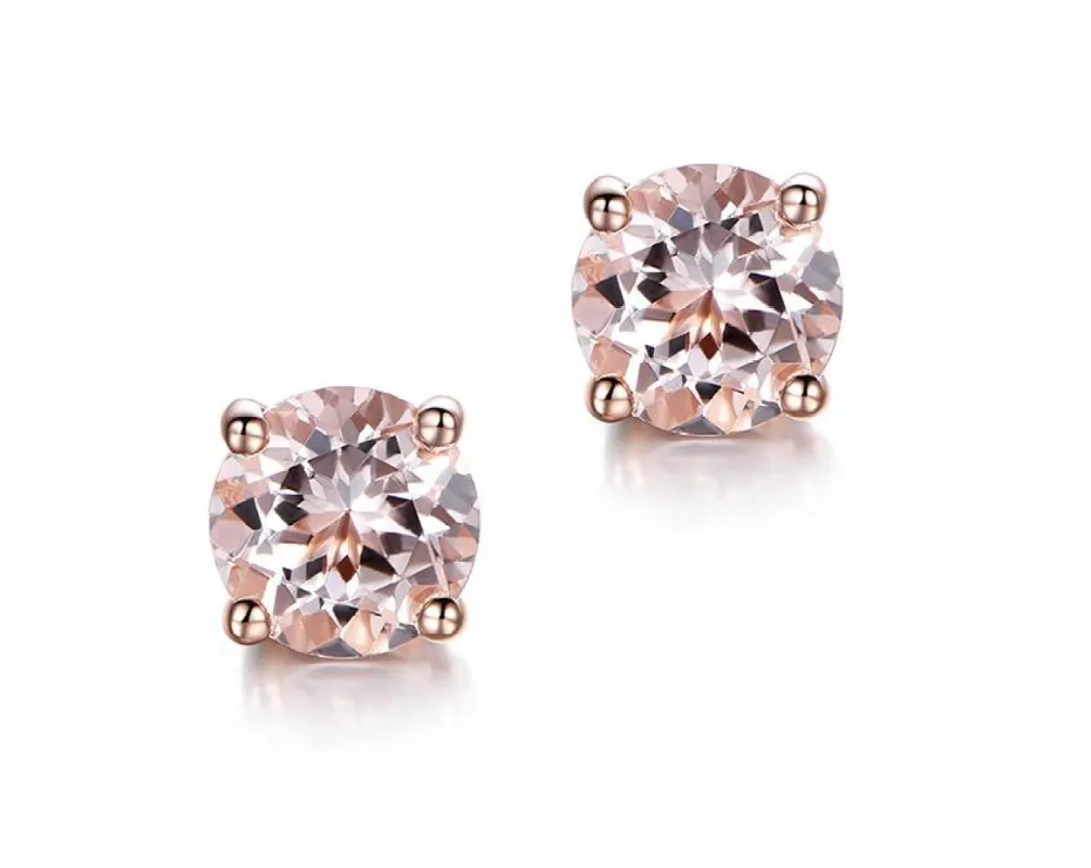 Rose Goldtone & Light Pink CZ Circular Stud Earrings - Eva Sky2 sold by Reitmans