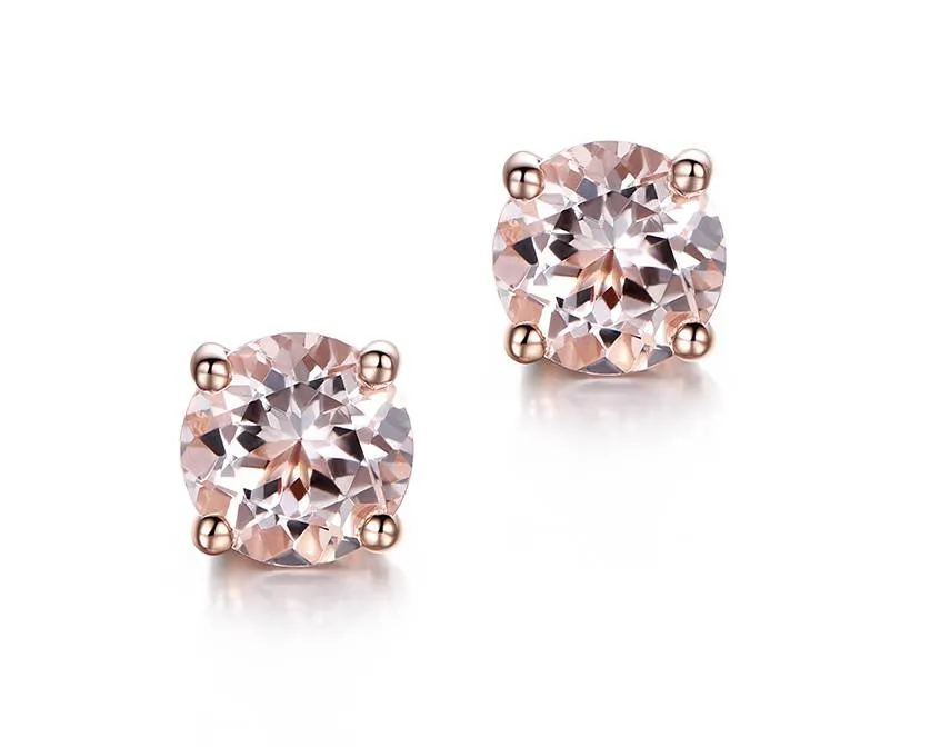 Rose Goldtone & Light Pink CZ Circular Stud Earrings - Eva Sky2 sold by Reitmans