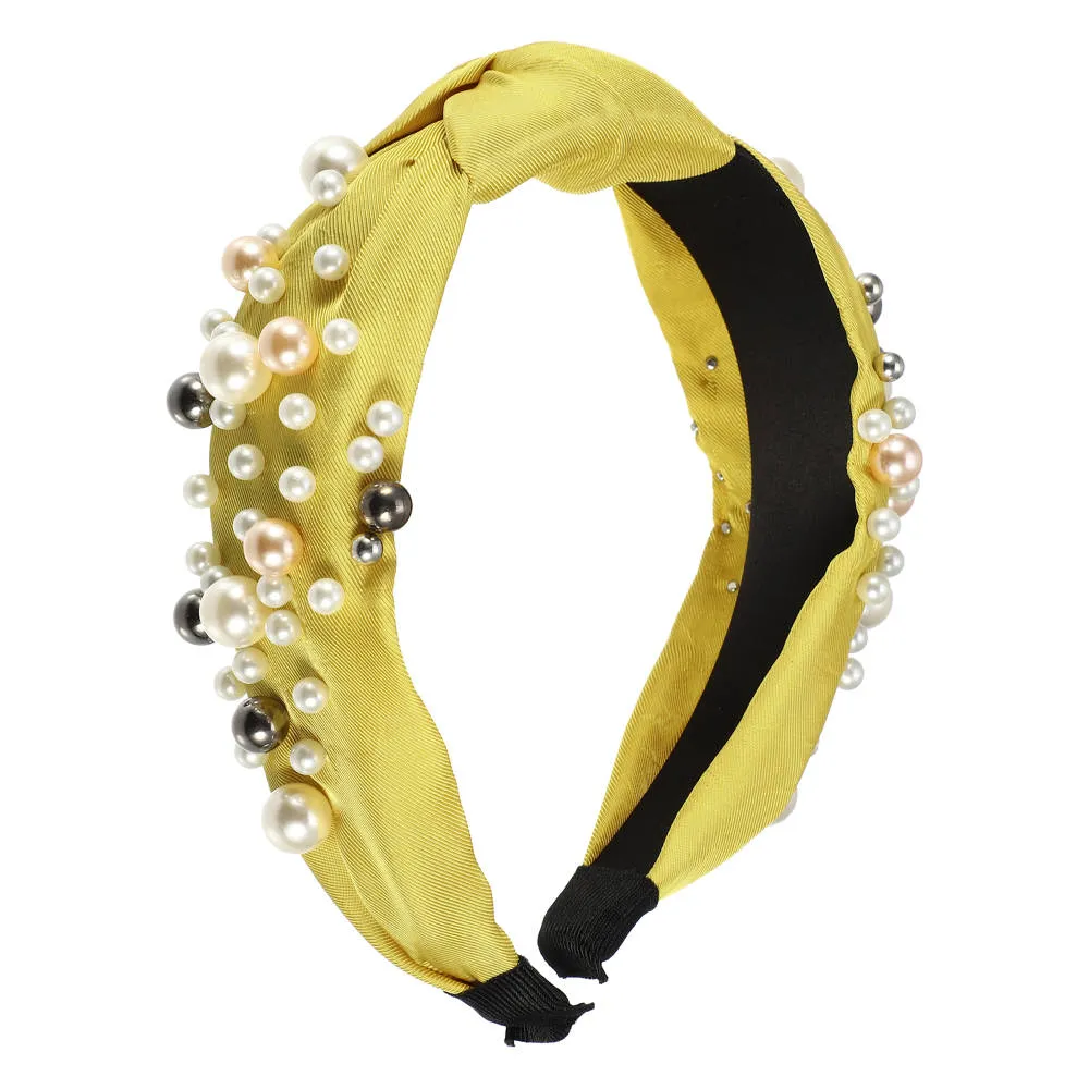 Unique Bargains - Faux Pearl Bead Fashion Knotted Headband sold by Reitmans