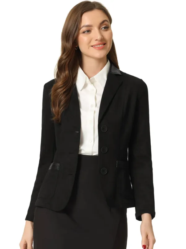Allegra K - Faux Suede Lapel Button Down Blazer sold by Reitmans