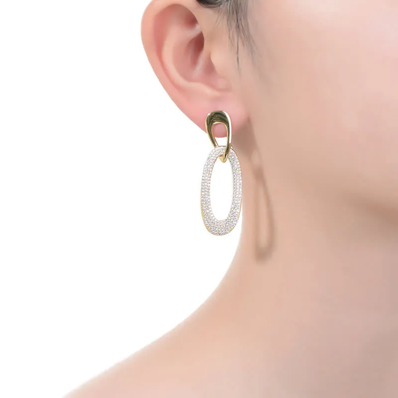 Rachel Glauber 14K Gold Plated with Clear Cubic Zirconia Dangle Earrings sold by Reitmans product image thumbnail 2