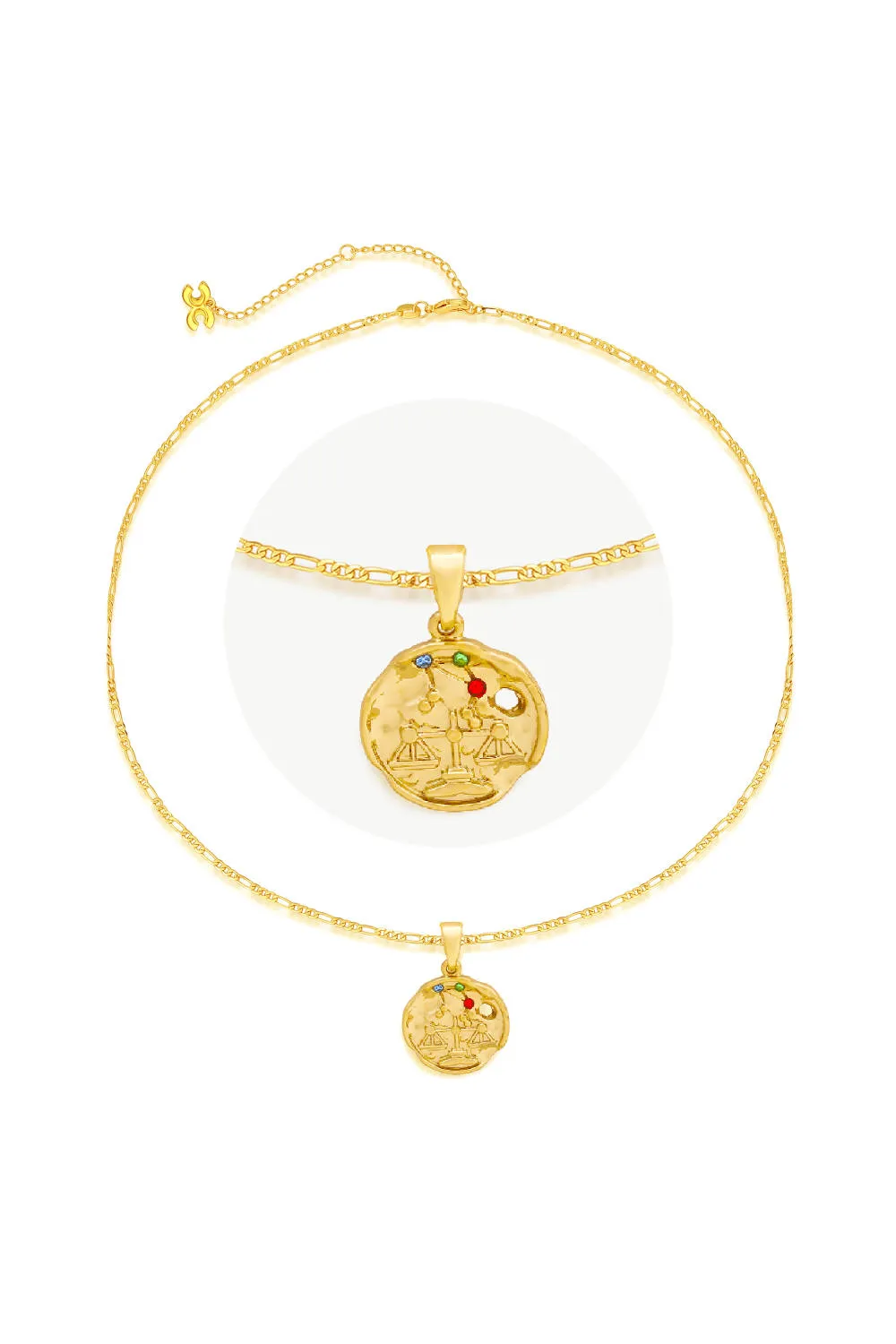 Classicharms-Gold Sculptural Horoscope Zodiac Sign Pendant Necklace Set-Libra sold by Reitmans