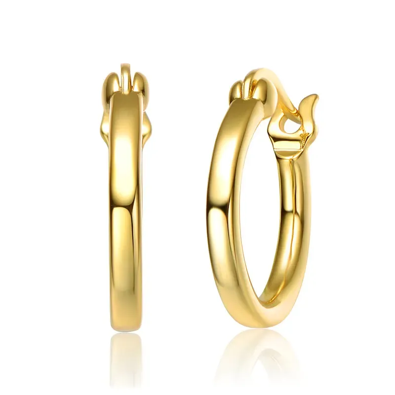 Genevive Sterling Silver 14K Gold Plated Hoop Earrings sold by Reitmans product image thumbnail 4