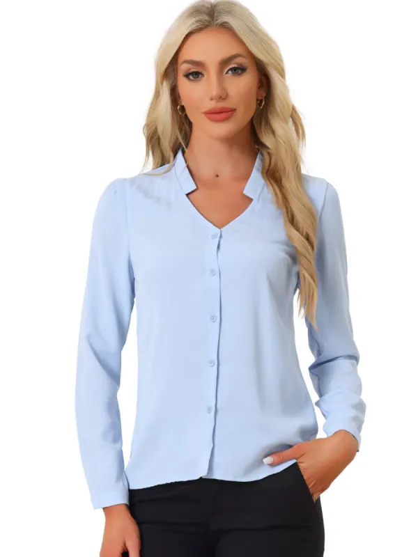 Allegra K- V Neck Elegant Button Up Shirt sold by Reitmans