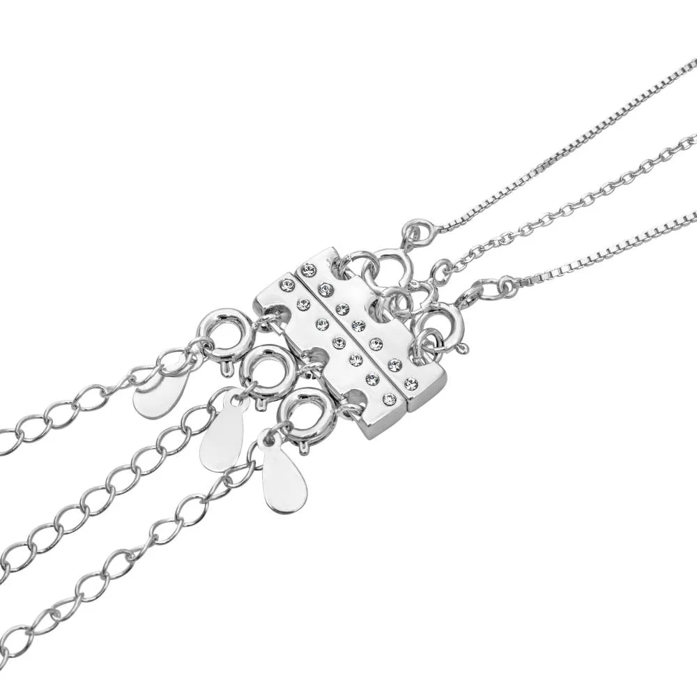 Silver Rhodium 4-Row Magnetic Necklace Clasp with crystal accents for Layering Your Necklaces - callura sold by Reitmans product image thumbnail 2