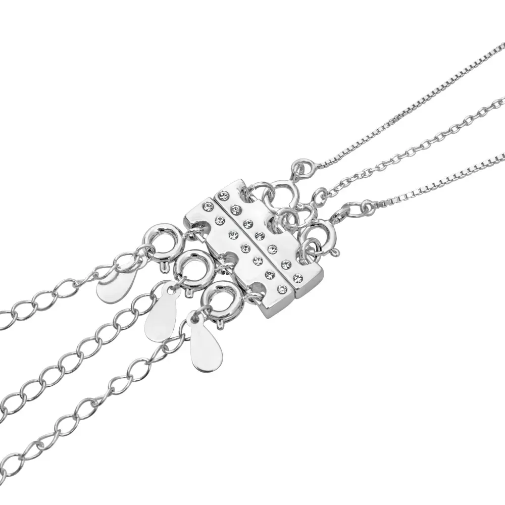 Silver Rhodium 4-Row Magnetic Necklace Clasp with crystal accents for Layering Your Necklaces - callura sold by Reitmans product image thumbnail 4