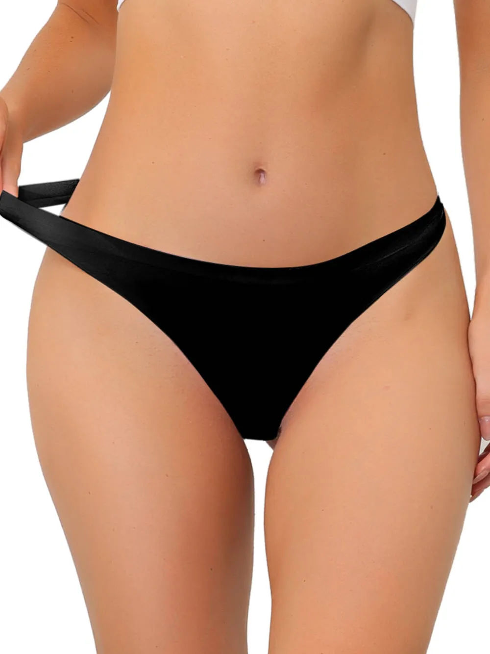 Allegra K- Unlined Satin Invisible Bikini Thongs sold by Reitmans