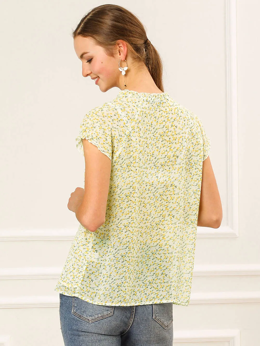 Allegra K- V Neck Summer Floral Chiffon Blouse 2-Pack sold by Reitmans product image thumbnail 5