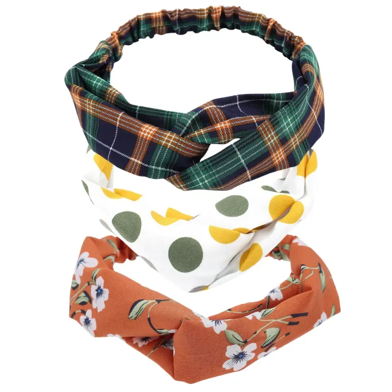 Set of 3 - Navy, Orange & Green Plaid Twisted Headband- Don't AsK sold by Reitmans product image thumbnail 2