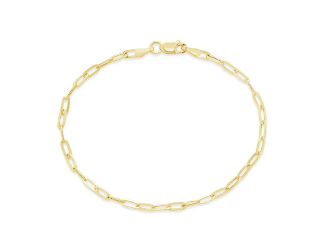 Sterling Forever - 14k Italian Gold Paperclip Chain Bracelet sold by Reitmans