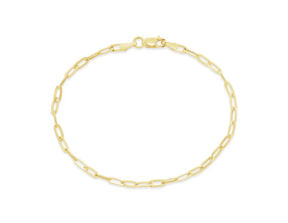 Sterling Forever - 14k Italian Gold Paperclip Chain Bracelet sold by Reitmans