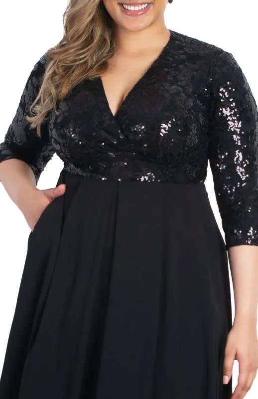 Kiyonna Paris Pleated Sequin Gown (Plus Size) sold by Reitmans product image thumbnail 2