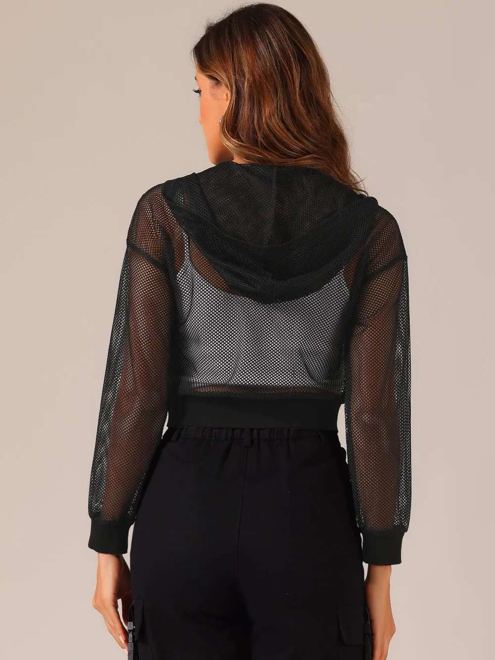 Allegra K- Zip Up Mesh Sheer Hoodie Jackets sold by Reitmans product image thumbnail 3