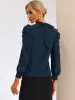Allegra K - Mock Neck Tie Back Puff Sleeve Blouse sold by Reitmans