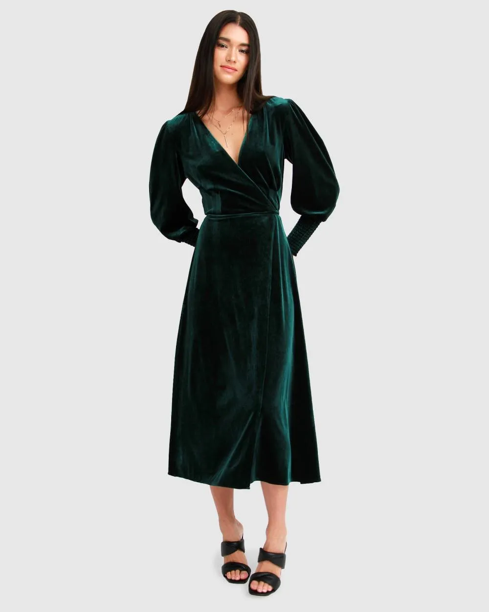 Belle & Bloom Current Mood Velvet Wrap Dress sold by Reitmans product image thumbnail 2