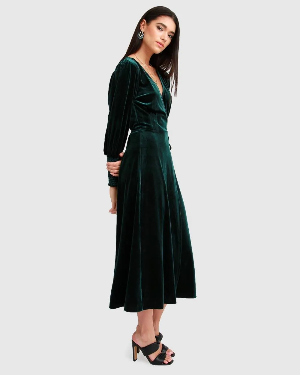 Belle & Bloom Current Mood Velvet Wrap Dress sold by Reitmans product image thumbnail 3