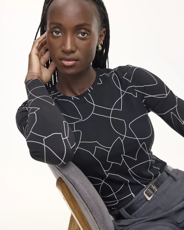 Long-Sleeve Crew-Neck Tee sold by Reitmans