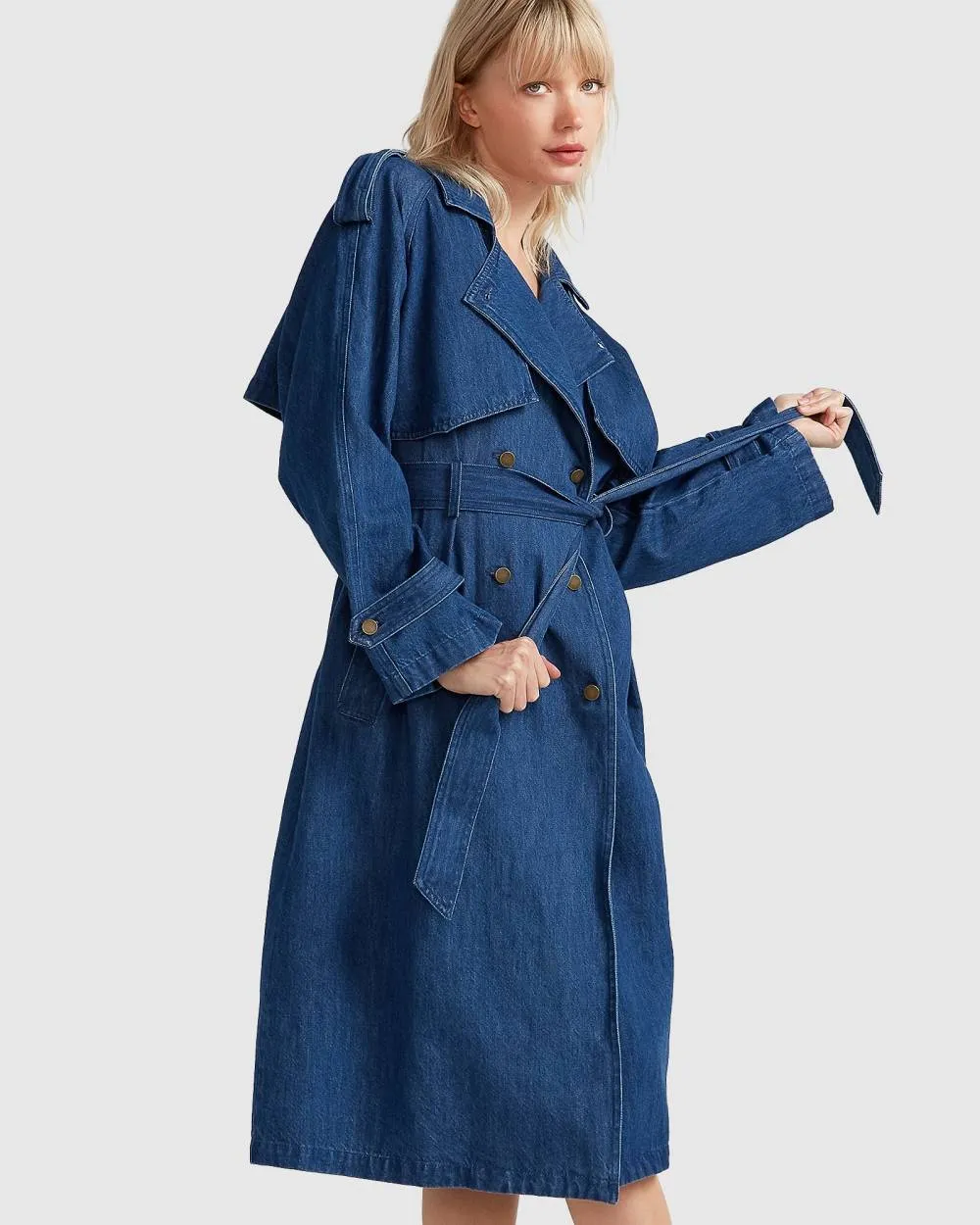 Belle & Bloom Wild Skies Denim Trench sold by Reitmans