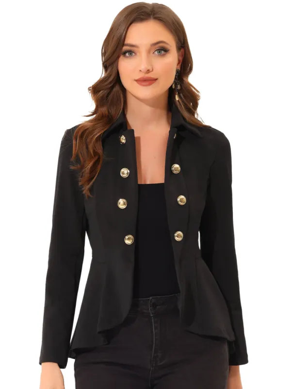 Allegra K- High Low Hem Open Front Long Sleeves Peplum Blazer sold by Reitmans
