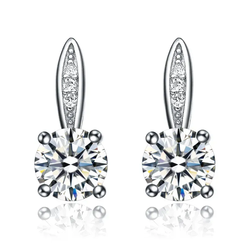 Rachel Glauber White Gold Plated with Clear Cubic Zirconia Drop Earrings sold by Reitmans product image thumbnail 2