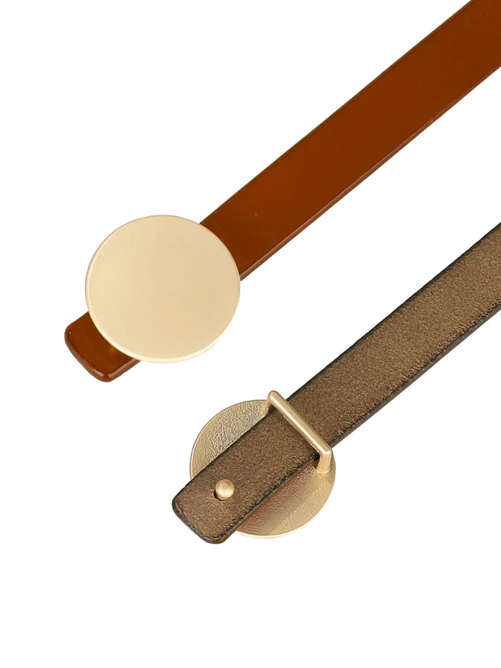 Allegra K- Faux Leather Skinny Belt Round Metal Buckle sold by Reitmans product image thumbnail 2