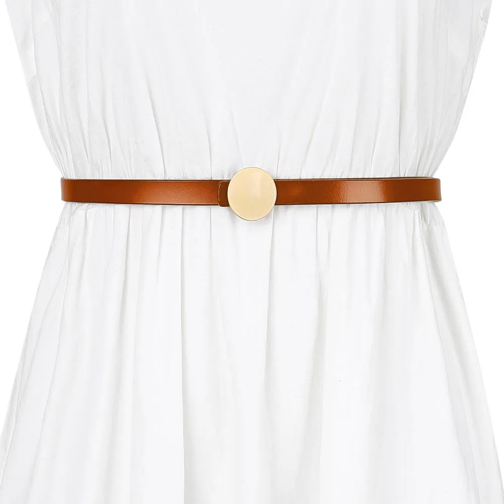 Allegra K- Faux Leather Skinny Belt Round Metal Buckle sold by Reitmans product image thumbnail 4