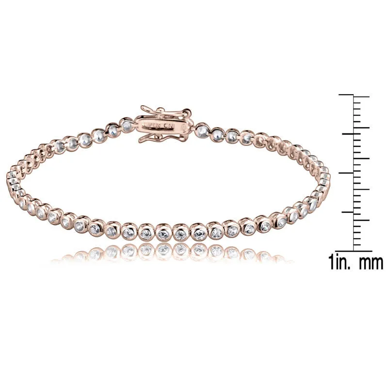 Genevive Sterling Silver with Clear Cubic Zirconia Round Bezel-set Bracelet sold by Reitmans product image thumbnail 3