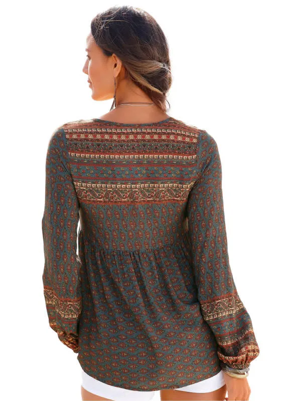 Long Sleeve Boho Print Top sold by Reitmans product image thumbnail 2