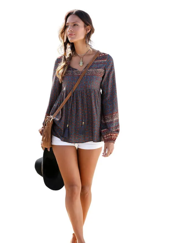 Long Sleeve Boho Print Top sold by Reitmans product image thumbnail 3
