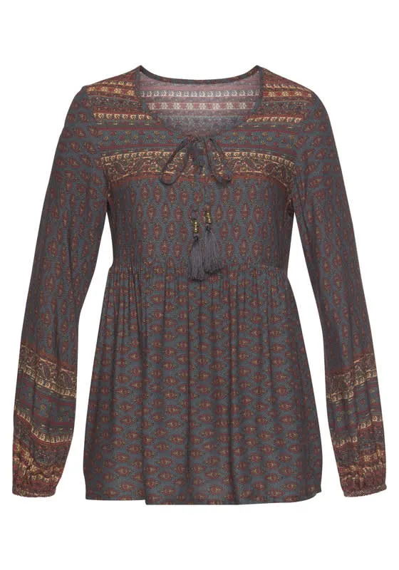 Long Sleeve Boho Print Top sold by Reitmans product image thumbnail 4