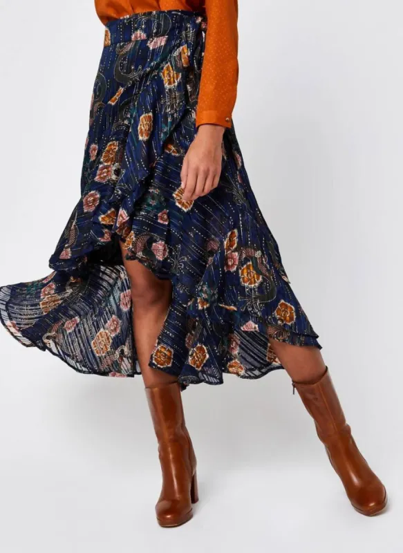 SCOTCH & SODA - Printed Wrap Midi Skirt sold by Reitmans