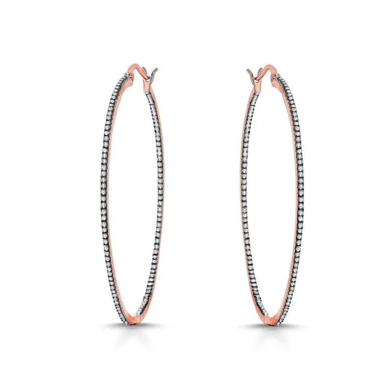 Rachel Glauber Two-Tone with Colored Cubic Zirconia Slim Large Hoop Earrings sold by Reitmans product image thumbnail 2