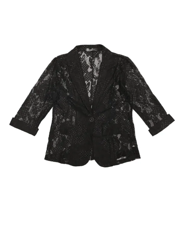 Allegra K - Floral Lace 3/4 Sleeve Casual Blazer sold by Reitmans