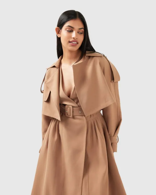 ジャケット Max Mara Atelier Trench in gold colour in jacquard Oversized jacquard trench coat, gold | 