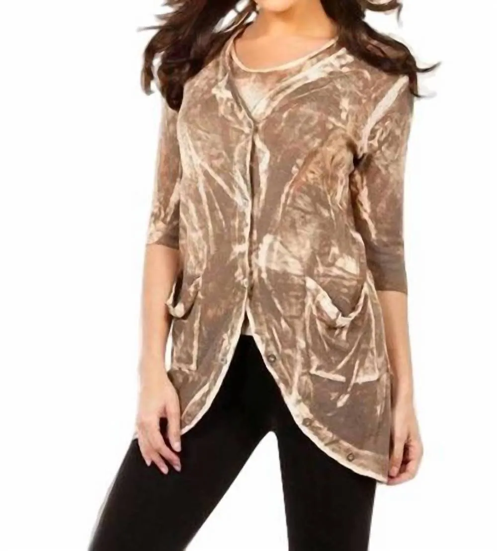 ANGEL - Bleach Linen Buttoned-Back Long Cardigan sold by Reitmans