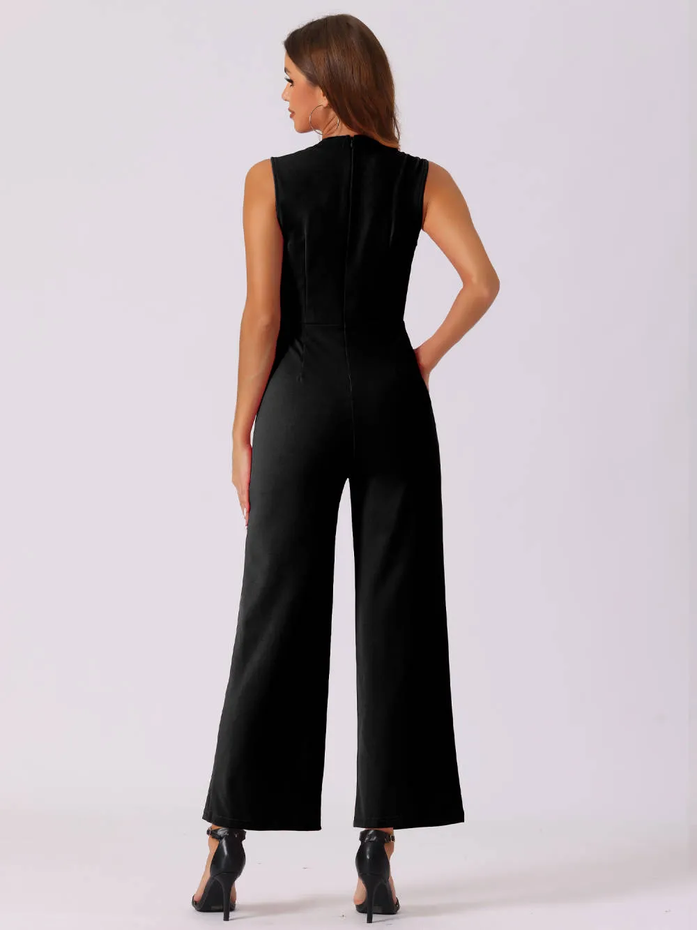 Allegra K - Elegant Wrap V Neck Wide Leg Work Jumpsuit sold by Reitmans product image thumbnail 4