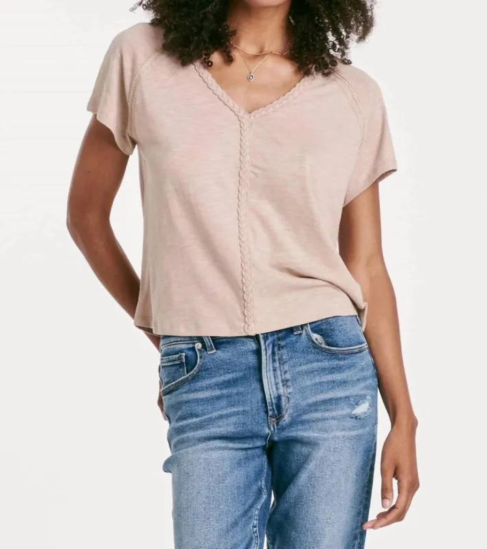 Another Love - Raya Warm Sand Slub Top made by Reitmans